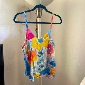 Jams World Authentic Vintage Tank Top // Watercolor Floral // L